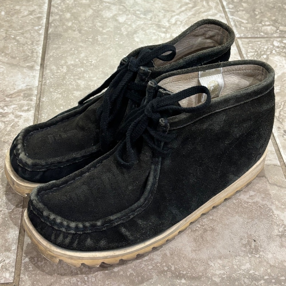 Bape A Bathing Ape Manhunt Boots Black Suede Ripple Sole 0708 FW014 Mens 9